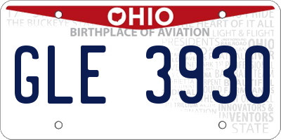 OH license plate GLE3930