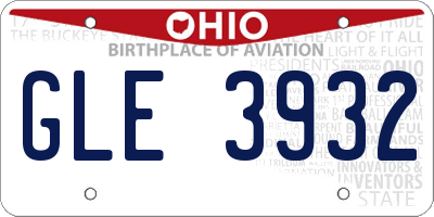 OH license plate GLE3932