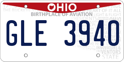 OH license plate GLE3940