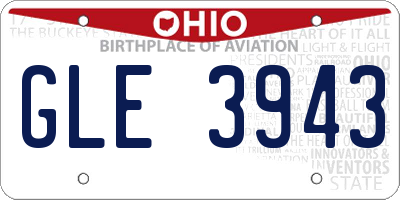 OH license plate GLE3943