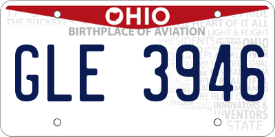 OH license plate GLE3946