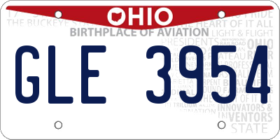 OH license plate GLE3954