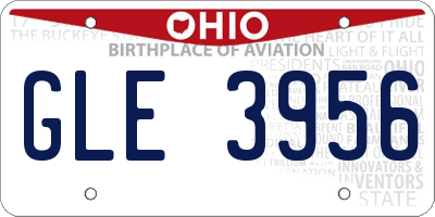 OH license plate GLE3956