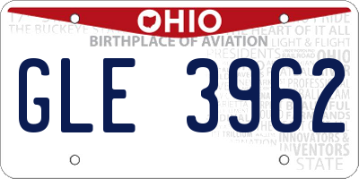 OH license plate GLE3962