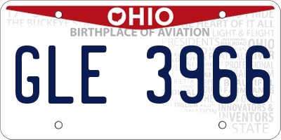 OH license plate GLE3966