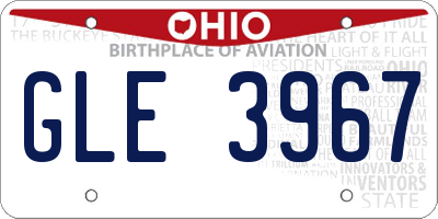 OH license plate GLE3967