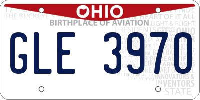 OH license plate GLE3970