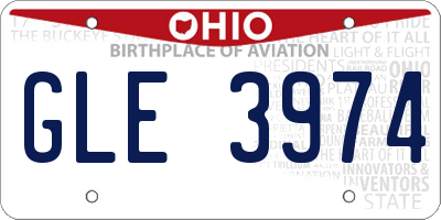 OH license plate GLE3974