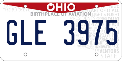 OH license plate GLE3975