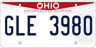 OH license plate GLE3980