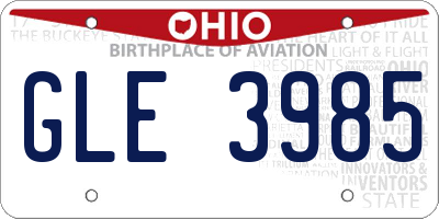 OH license plate GLE3985