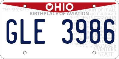 OH license plate GLE3986