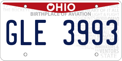OH license plate GLE3993