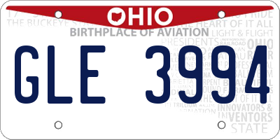 OH license plate GLE3994
