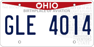 OH license plate GLE4014