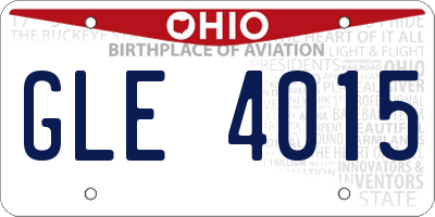 OH license plate GLE4015