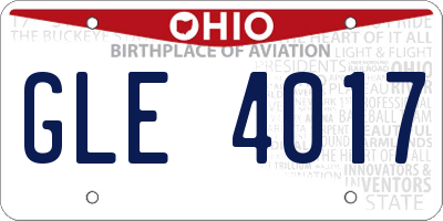 OH license plate GLE4017