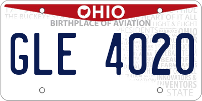 OH license plate GLE4020
