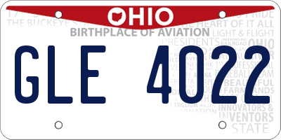 OH license plate GLE4022