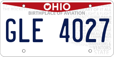 OH license plate GLE4027