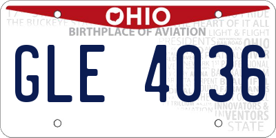 OH license plate GLE4036