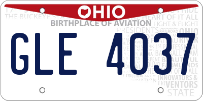 OH license plate GLE4037