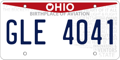 OH license plate GLE4041