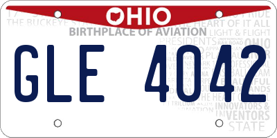 OH license plate GLE4042
