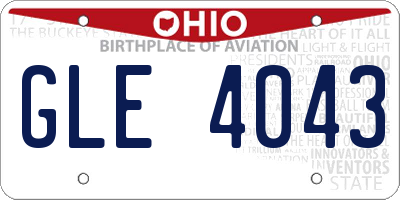 OH license plate GLE4043