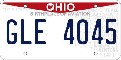 OH license plate GLE4045
