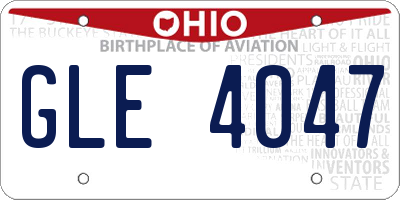 OH license plate GLE4047