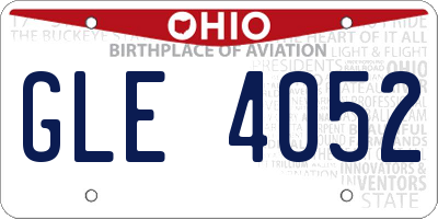 OH license plate GLE4052