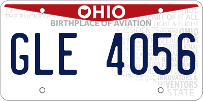 OH license plate GLE4056