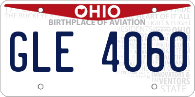 OH license plate GLE4060