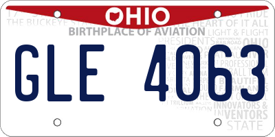 OH license plate GLE4063