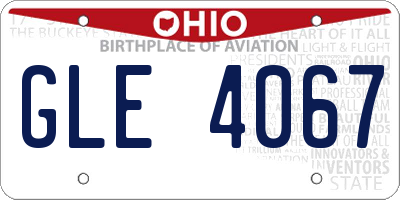 OH license plate GLE4067