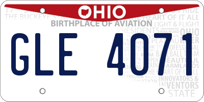 OH license plate GLE4071