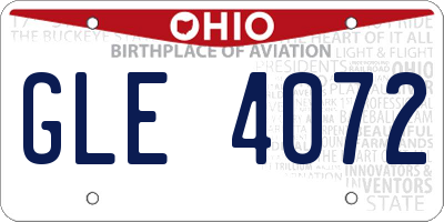 OH license plate GLE4072