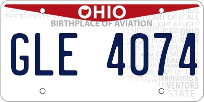 OH license plate GLE4074