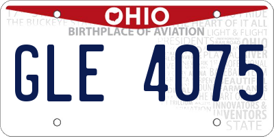 OH license plate GLE4075