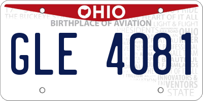 OH license plate GLE4081