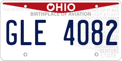 OH license plate GLE4082