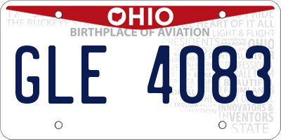 OH license plate GLE4083