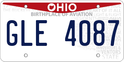 OH license plate GLE4087