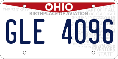 OH license plate GLE4096
