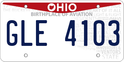 OH license plate GLE4103