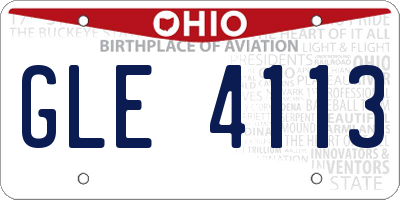OH license plate GLE4113