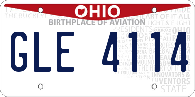 OH license plate GLE4114