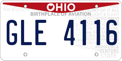 OH license plate GLE4116