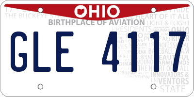 OH license plate GLE4117